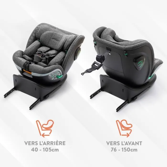 Babyauto Silla de Coche Xperta Black Line 0-36 kg I-Size ISOFIX Giratoria 360 ECE R129 2