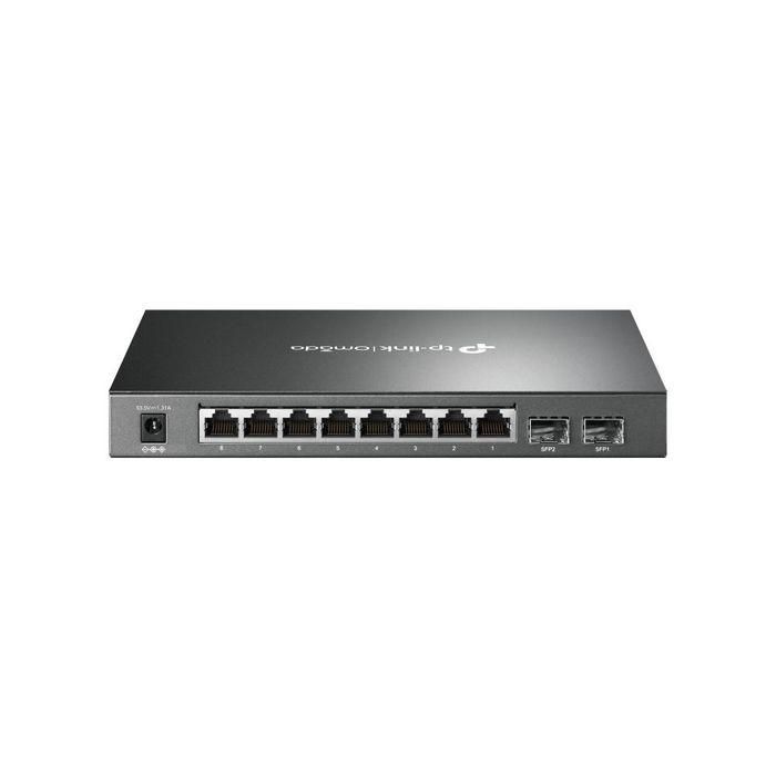 Omada 8× 10/100/1000Mbps PoE+ RJ45, 2× 100/1000 Mbps SFP, 20 Gbps, 8K MAC, 9 KB Jumbo, 209×126×26 mm 1