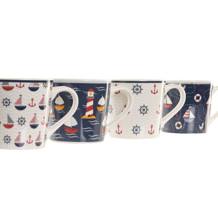 Mug Atlantico DKD Home Decor Azul Marino Rojo 10 x 9 x 13.5 cm (12 Unidades) 1