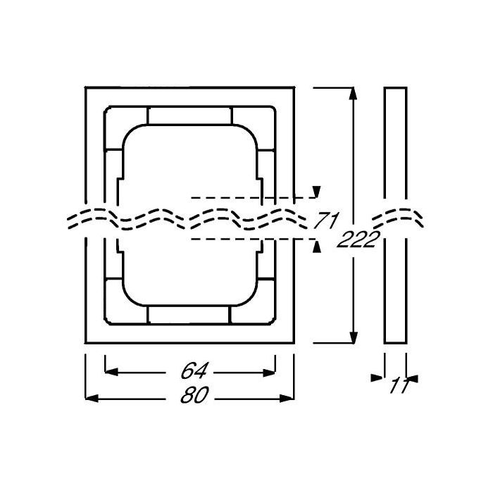 BUSCH JAEGER BJ 1723-885K Rahmen 3f future linear schwarz matt 1