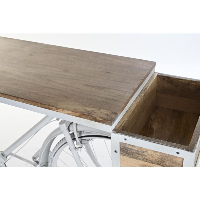 DKD Home Decor Consola Shabby Blanco Marron Hierro Mango 195 x 40 x 91 cm 1