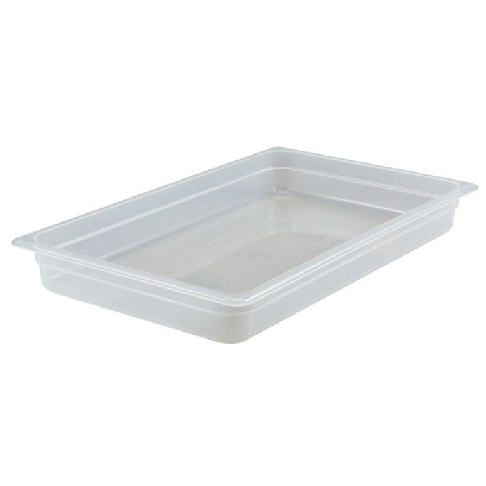 CAMBRO - 14PP-190 - Recipiente GN 1/1 13 L - 32,5 x 53 x 10 cm - (No incluye tapa) - Blanco translúcido - Venta 1 unidad.