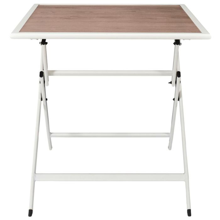 Home Deco Factory Mesa Plegable Metal y Vidrio Templado 70x70 cm Blanca 3