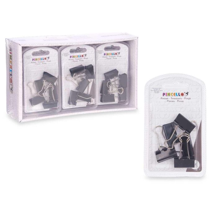 Set 5 Pinzas Clip Negro Med Pincello 2X11CM (24 Unidades) 2 Set 5 Pinzas Clip Negro Med Pincello 2X11CM (24 Unidades) 2
