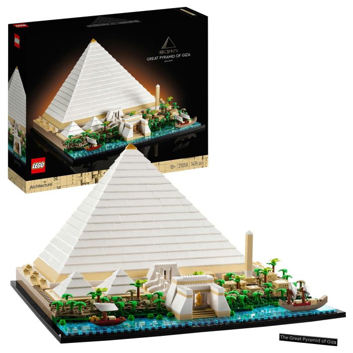 LEGO 21058 Architecture La Gran Pirámide de Giza, modelo de hobby creativo para construir, monumento mundial y decoración