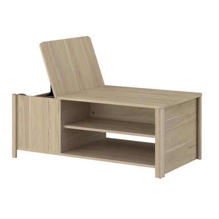 Mesa de centro rectangular BETTY - De tablero de partículas recubierto de papel - Decoración en roble - Clásico - L110 x H42 x D60 cm 3 Mesa de centro rectangular BETTY - De tablero de partículas recubierto de papel - Decoración en roble - Clásico - L110 x H42 x D60 cm 3