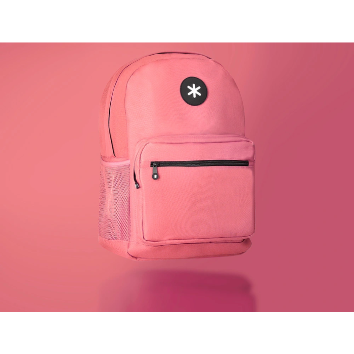 Antartik Mochila escolar con asa y bolsillo frontal con cremallera, color Coral, 320x140x430 mm 9