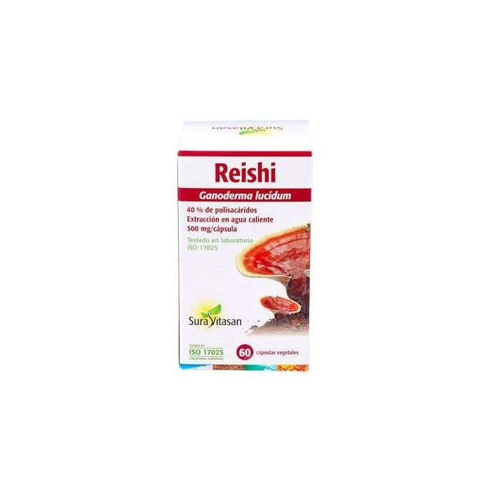 SURA VITASAN Reishi Hongo Ganoderma lucidum Extracto 8:1 500 mg 40% polisacáridos 15% beta-glucanos 60 Cápsulas