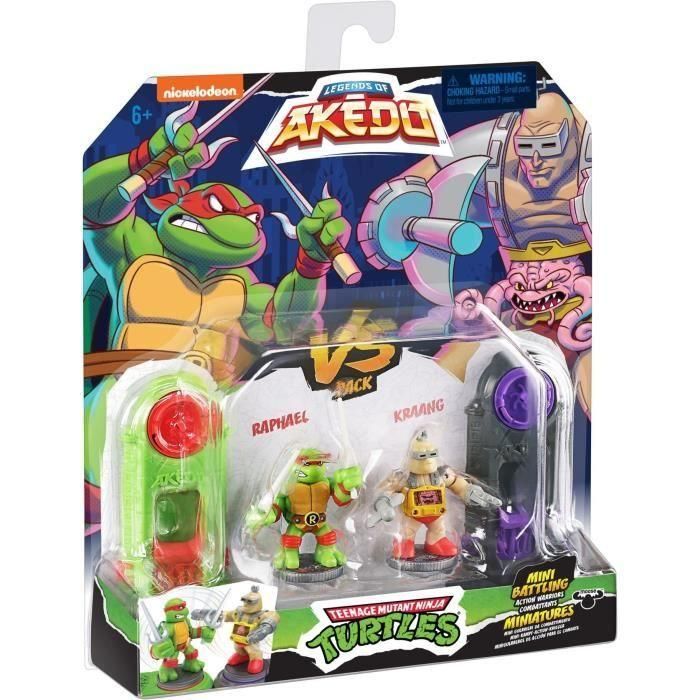 Figuras Raphael vs Rocksteady - Akedo - Moose Toys 3 Figuras Raphael vs Rocksteady - Akedo - Moose Toys 3