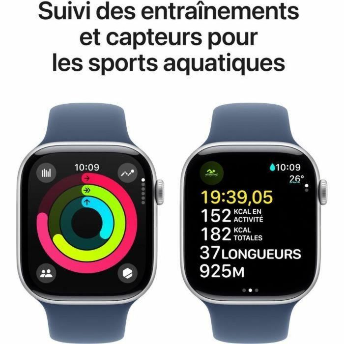 Apple Watch Series 10 GPS - 46 mm - Caja de aluminio plateada - Correa deportiva vaquera - S/M 3