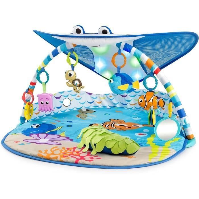 Disney Baby Colchoneta de Actividades Mr. Ray Ocean Lights para Bebé con Luces, Música y Juguetes Colgantes Nemo