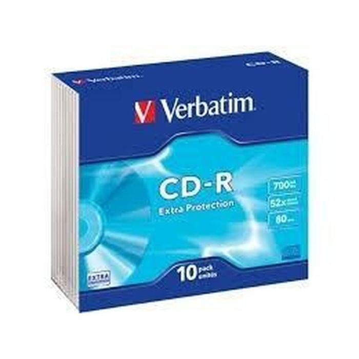 CD-R Verbatim Extra Protection 700 MB 52x 10 Piezas (10 Unidades) 1 CD-R Verbatim Extra Protection 700 MB 52x 10 Piezas (10 Unidades) 1