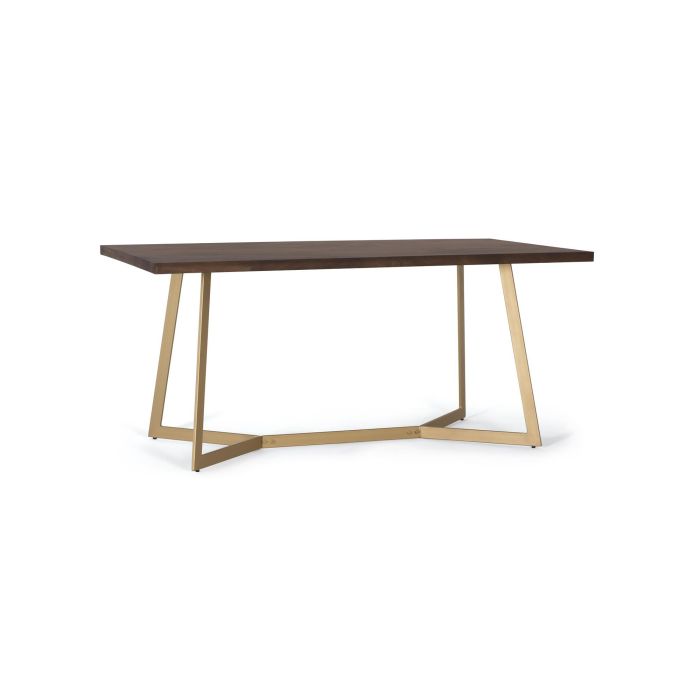 GINER Y COLOMER Mesa de Comedor de Madera de Mango con Patas Doradas 170x90 cm 1