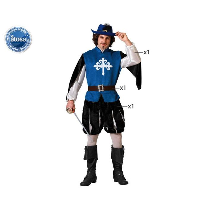 Disfraz Mosquetero Azul Hombre Adulto M-L Disfraz Mosquetero Azul Hombre Adulto M-L