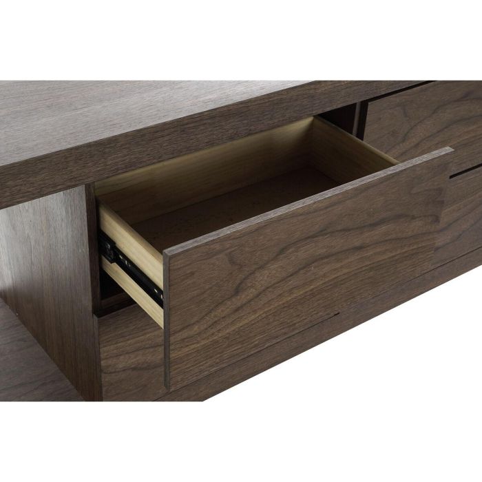 Aparador DKD Home Decor Marrón Transparente Cristal Nogal Madera MDF 160 x 45 x 80 cm 5