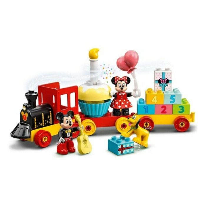 LEGO DUPLO 10941 Tren de Cumpleaños de Mickey y Minnie - Juguete de Construcción para Bebés con Figuras Disney, Pastel y Globos 9