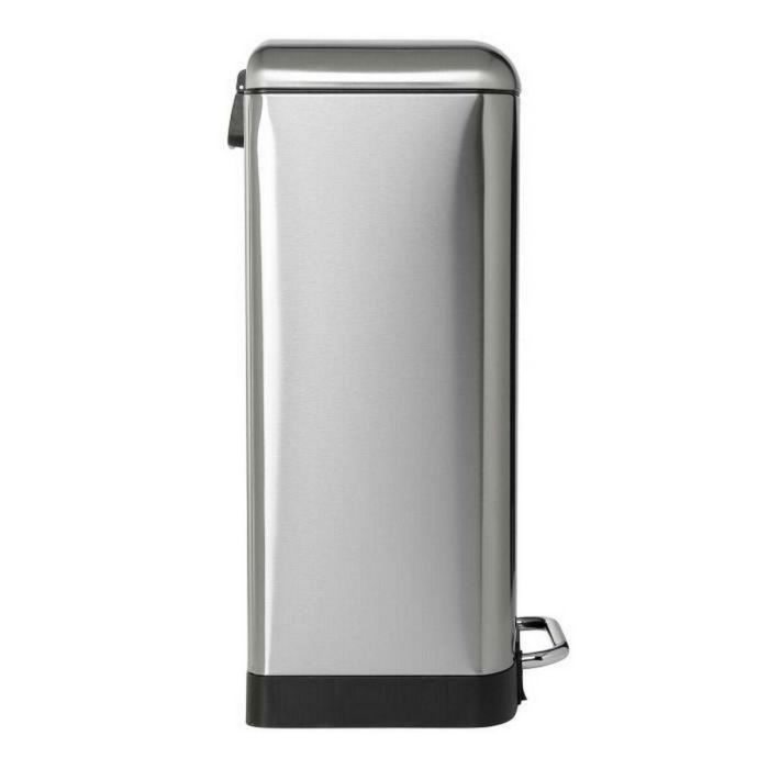 Kitchen Move GREENWICH Cubo de basura de cocina rectangular con pedal 40L, acero inoxidable cepillado, incluye cubo interior 1 Kitchen Move GREENWICH Cubo de basura de cocina rectangular con pedal 40L, acero inoxidable cepillado, incluye cubo interior 1