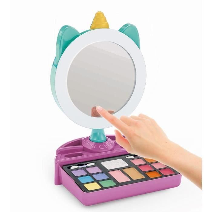 CLEMENTONI - Espejo de maquillaje Unicornio - Aro de luz - Maquillaje y complementos para cabello y uñas - A partir de 7 años 2