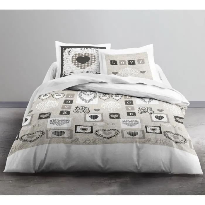 Today Juego de Cama Eden White Print 240x260 cm 100% Algodón 57 Hilos para 2 Personas Funda Nórdica y 2 Fundas Almohada Confort Superior 1