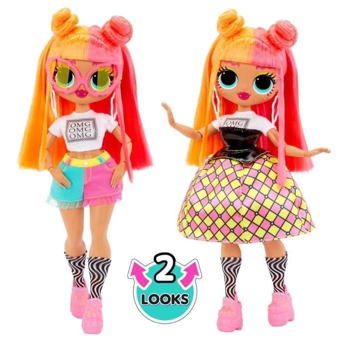 LOL Surprise OMG - Muñeca Fashion 24 cm - Neonlicious - 2 conjuntos con peine y complementos - A partir de 4 años 2