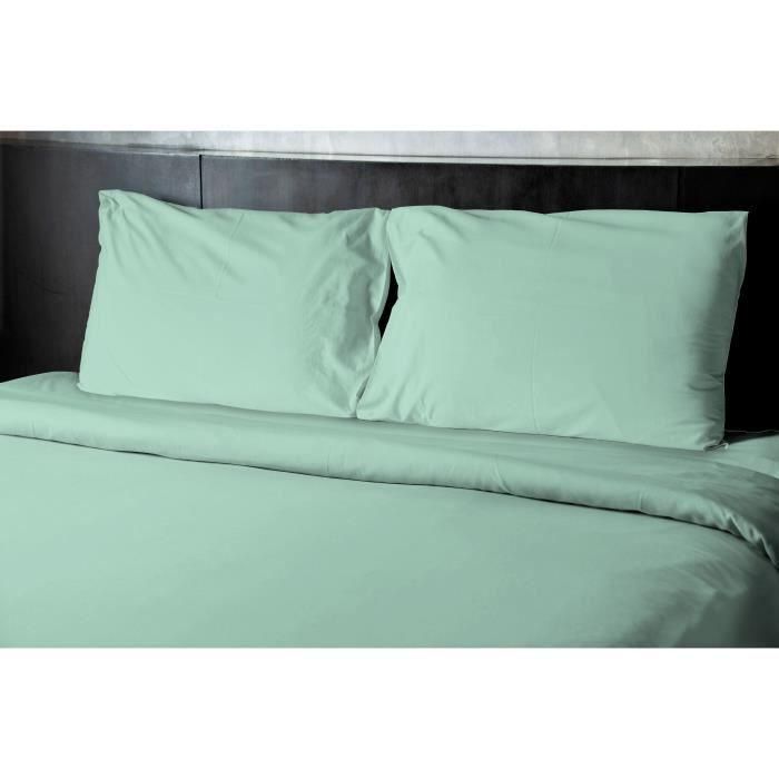 Sábana plana - HOME LINGE PASSION - HP72095 - Microfibra de 82 g - 240 x 300 cm - Verde agua 1