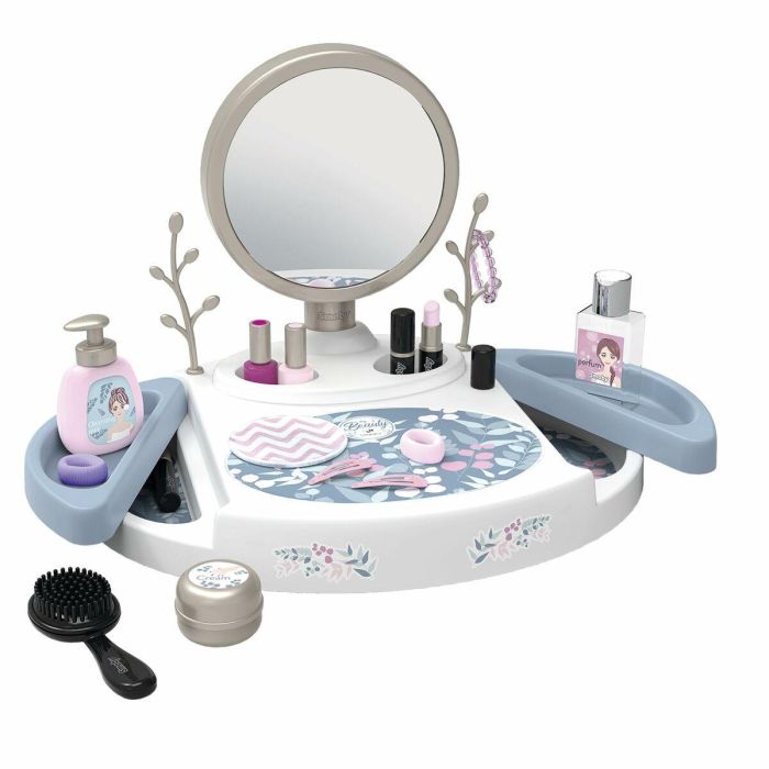 Smoby SMO3032163202523 Tocador My Beauty Studio con espejo basculante y extraíble, 15 accesorios para chupetes, Hecho en Francia