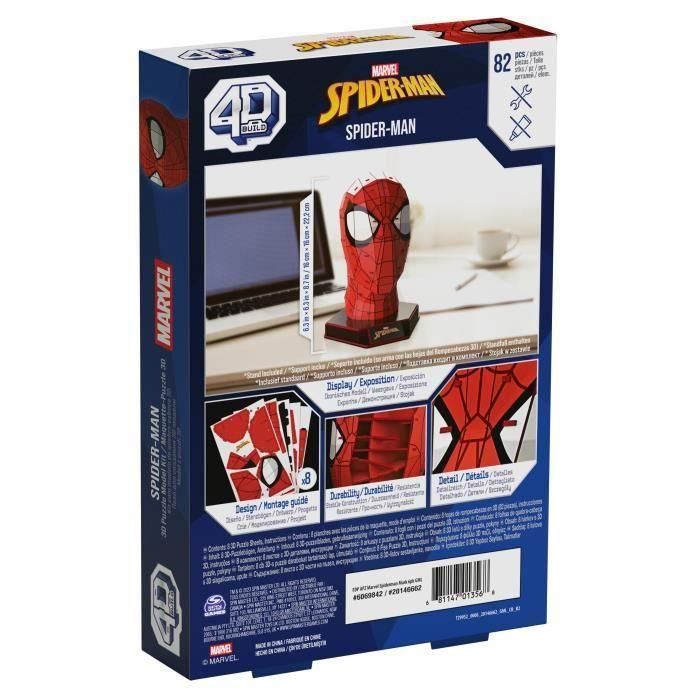 Spin Master SPI1695894212476 Máscara Spiderman Marvel 4D para Construir 5
