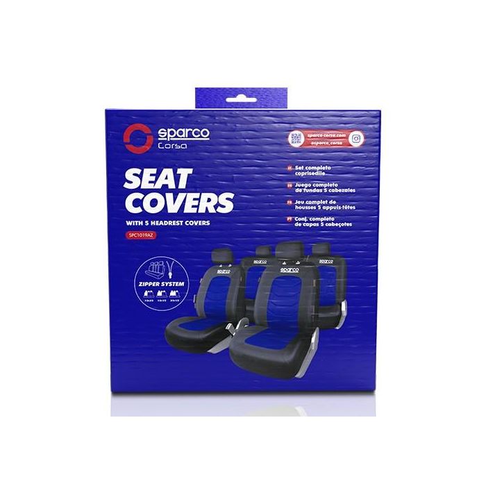 Juego Fundas S-Line Azul Sparco Cs6 SPC1019AZ 3 Juego Fundas S-Line Azul Sparco Cs6 SPC1019AZ 3