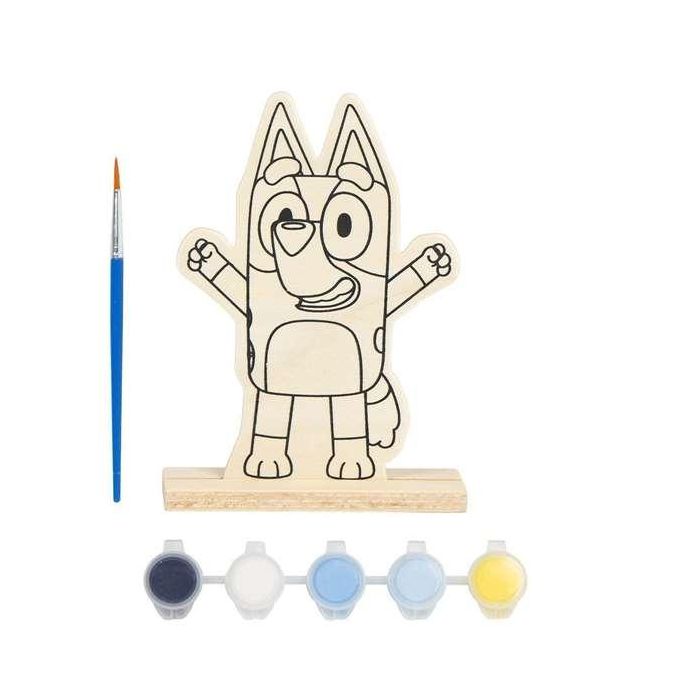 Cerdá Figuras Coloreables de Madera Bluey para Pintar y Decorar - Manualidades Creativas Niños 3+ años - Medidas 14x18x5 cm, Tono Azul