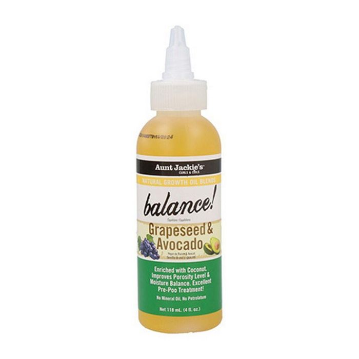Aunt Jackie's Aceite de Uva y Aguacate para Cabello 118ml - Equilibra Porosidad y Elasticidad Aunt Jackie's Aceite de Uva y Aguacate para Cabello 118ml - Equilibra Porosidad y Elasticidad