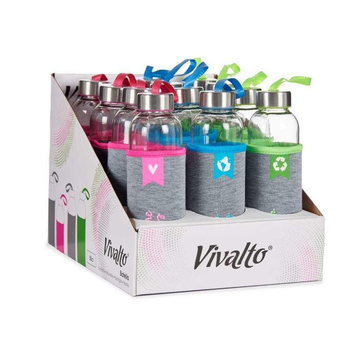 Botella Neopreno Cristal Col Etiqueta 500Ml Surtidos Vivalto 6X22CM (24 Unidades) 2 Botella Neopreno Cristal Col Etiqueta 500Ml Surtidos Vivalto 6X22CM (24 Unidades) 2