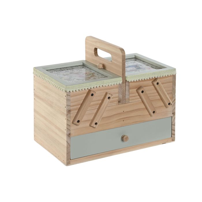 Costurero Vintage DKD Home Decor Natural Verde Menta 15.5 x 23 x 26.5 cm (2 Unidades)