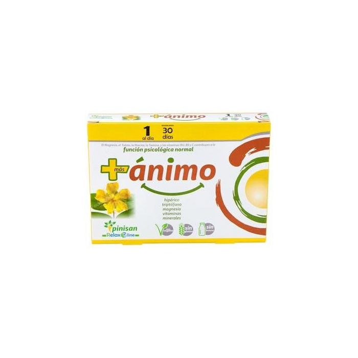 PINISAN Mas Animo con Hipérico y Triptófano, Vitaminas y Minerales para Función Psicológica Normal - 30 Cápsulas