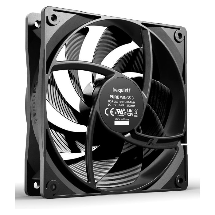 Be Quiet! Pure Wings 3 PWM high-speed 120mm Ventilador Negro 2100 RPM 4 Pines 1