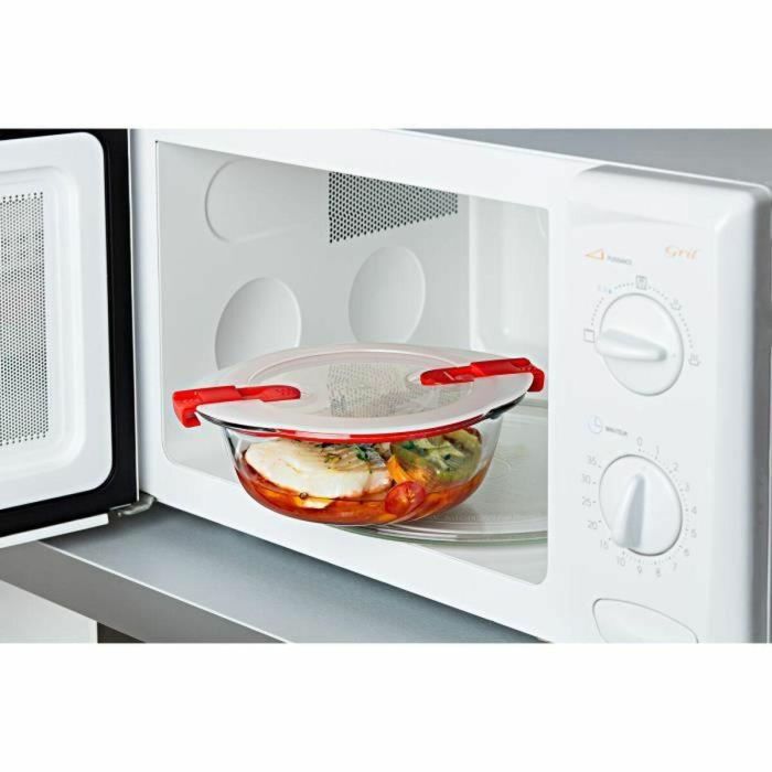 Pyrex PYR3426470284547 Juego de 3 Fiambreras de Vidrio Cook & Heat Redondas con Válvulas de Vapor, Aptas para Microondas - 1,1 L 2 Pyrex PYR3426470284547 Juego de 3 Fiambreras de Vidrio Cook & Heat Redondas con Válvulas de Vapor, Aptas para Microondas - 1,1 L 2