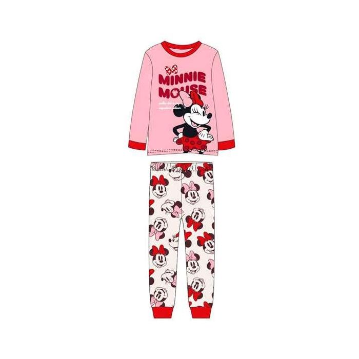 Cerdá Pijama Largo de Minnie Mouse para Niña, Single Jersey, Talla 6 Años