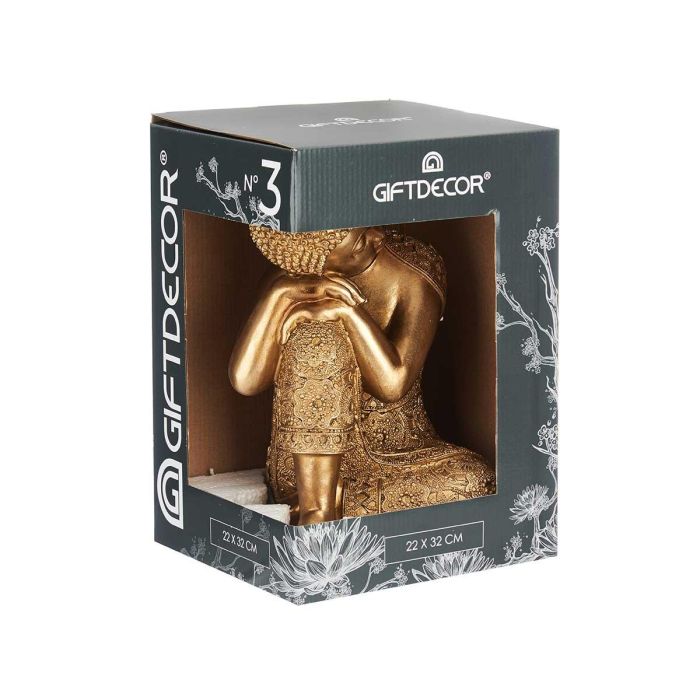 Buda Sentado Lateral Resina Dorado 32Cm Giftdecor (4 Unidades) 1 Buda Sentado Lateral Resina Dorado 32Cm Giftdecor (4 Unidades) 1