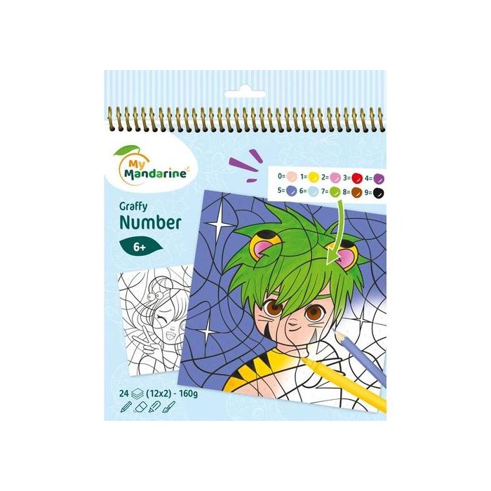 Libro De Colorear Avenue Mandarine Dibujar Con Numeros Manga 160G 24H