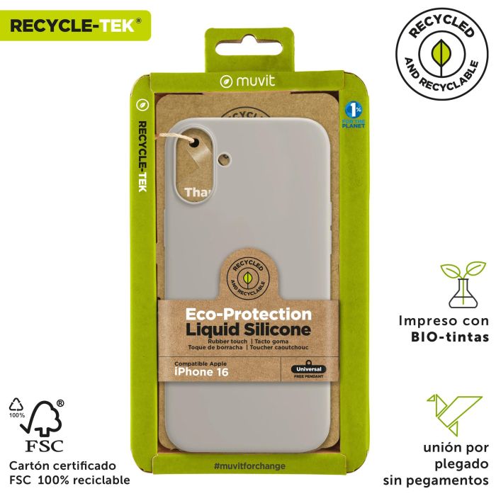 Muvit Funda Liquid Silicone para Apple, ECO con Certificado GRS, Suave y Antideslizante 3 Muvit Funda Liquid Silicone para Apple, ECO con Certificado GRS, Suave y Antideslizante 3