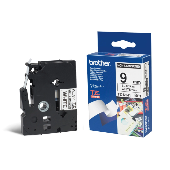 Brother Cinta TZE-231 Negra sobre Blanca 9mm No Laminada para Rotuladora 1