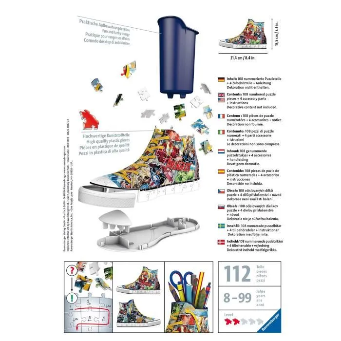 Ravensburger Puzzle 3D Sneaker - Avengers 108 Piezas Portalápices 2
