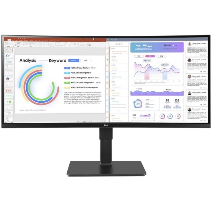 LG 34BQ77QB-B Monitor UltraWide IPS 34 pulgadas UWQHD (3440x1440) 5ms 2xHDMI DisplayPort USB-C VESA Altavoces