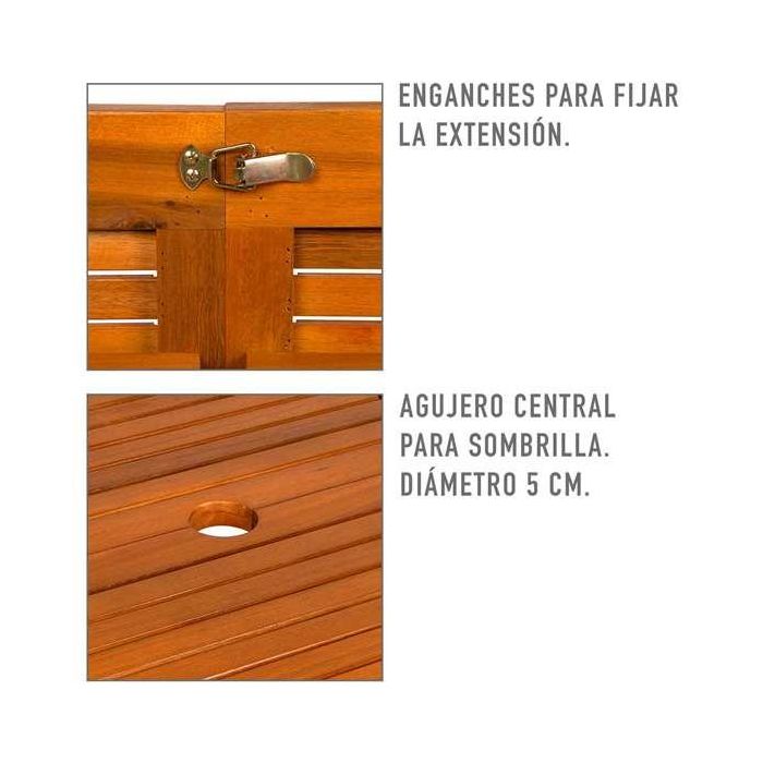 Mesa Extensible Aktive 200 x 74 x 90 cm Madera de acacia 3