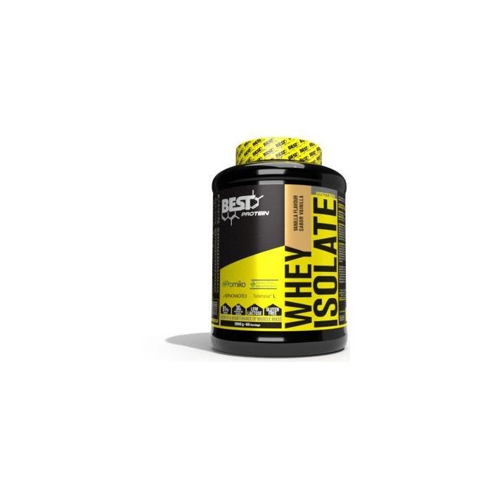 BEST PROTEIN Whey Isolate Vainilla 2000g. Proteína de Suero para Crecimiento Muscular. 90% Proteínas.