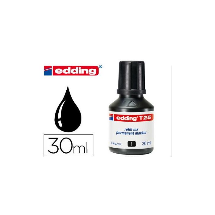 Tinta Rotulador Edding T-25 Negro Bote 30 mL