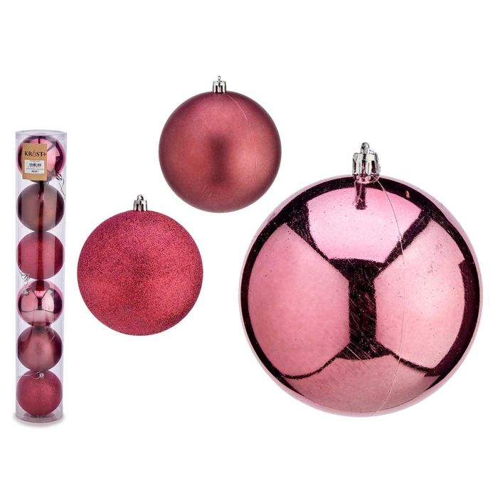 Set 6 Bolas Navidad Rosa Oscuro 10 cm Krist+ (12 Unidades) Set 6 Bolas Navidad Rosa Oscuro 10 cm Krist+ (12 Unidades)