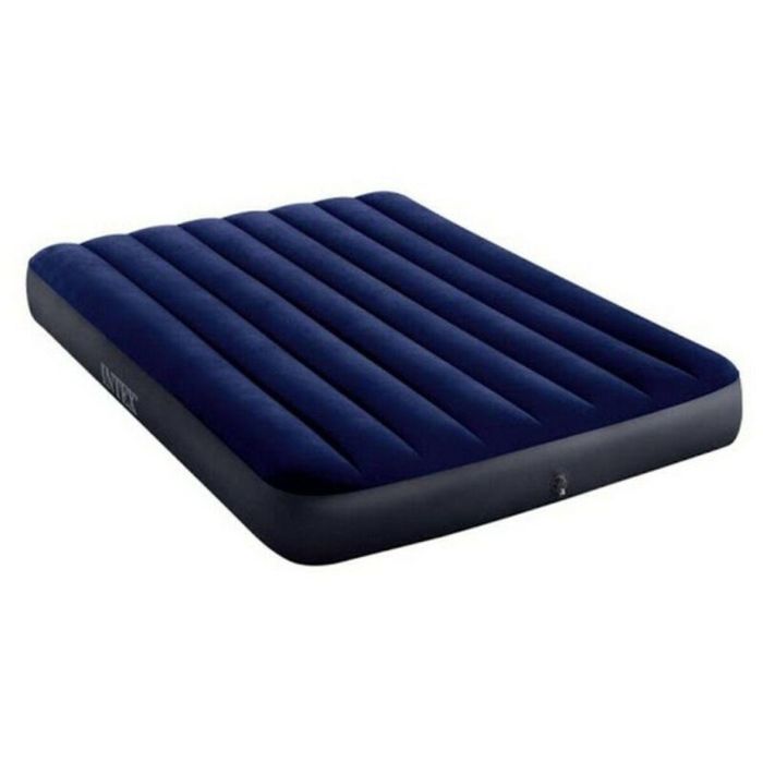 Intex Colchón Hinchable Flocado Dura-Beam Standard Classic Downy - Cama de Aire Matrimonial 137x191x25 cm con Superficie Suave