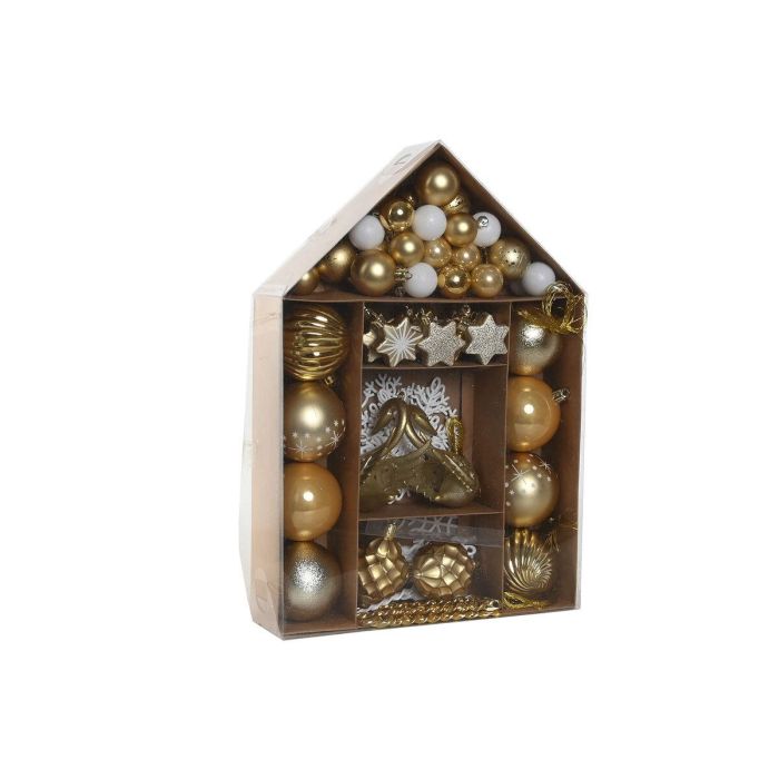 Bola Decoracion Navidad Moderna DKD Home Decor Dorado 7 x 40 x 28 cm Set de 70