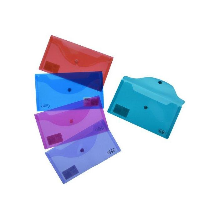 Sobre Elba Pp Trans. Recibos Paquete De 5 Surtidos (Azul-Fucsia-Violeta-Rojo-Verde)