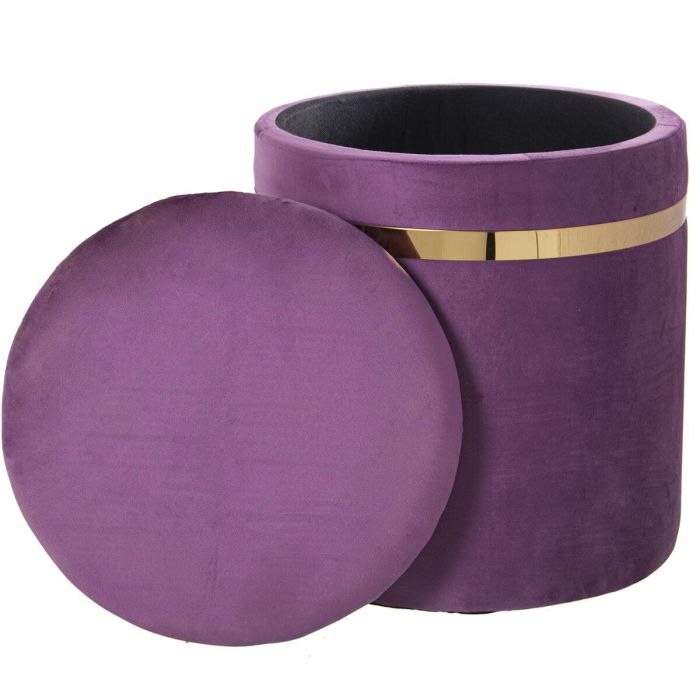 Puff Alexandra House Living Violeta Dorado Terciopelo Madera Set 2 Piezas 3 Puff Alexandra House Living Violeta Dorado Terciopelo Madera Set 2 Piezas 3